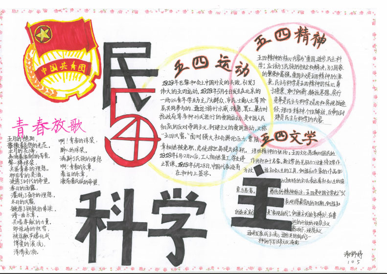2022五四青年节手抄报一等奖（10张）-图4