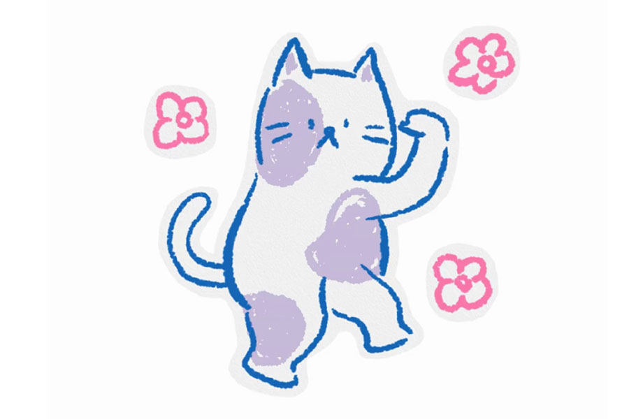 可爱宅家猫猫和小零食简笔画图片-图3