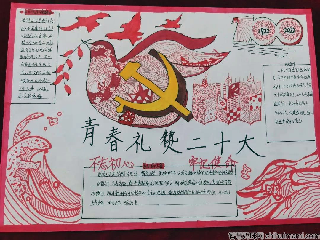 青春心向党 喜迎二十大手抄报图片-图1