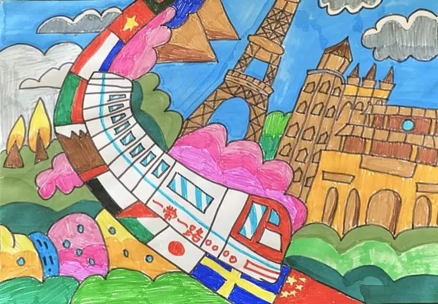 爱党爱国喜迎二十大主题绘画作品-图5