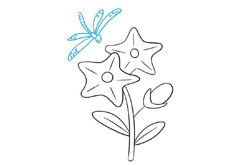 花朵简笔画大全 漂亮的紫色小花怎么画-图6