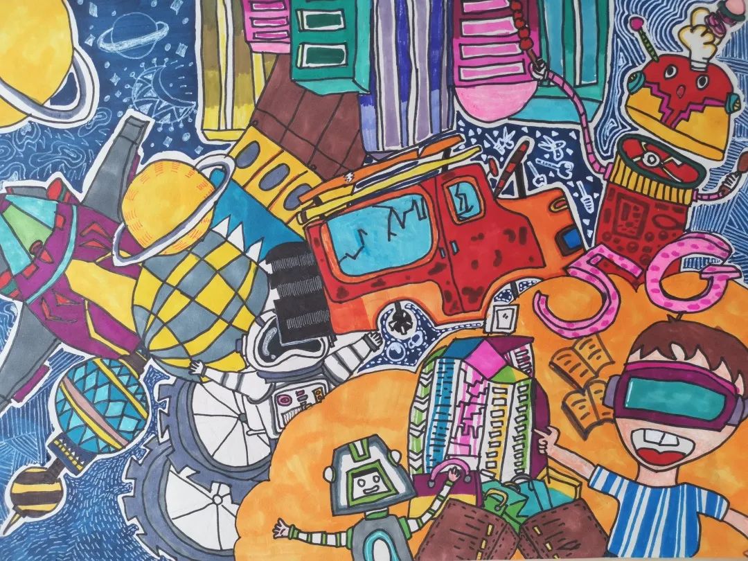 喜迎二十大主题绘画作品 用红色课堂 传承红色基因-图16