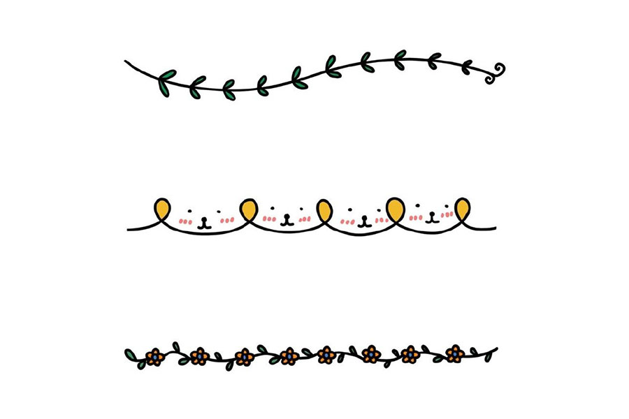 一组简单漂亮的花边简笔画图片-图2