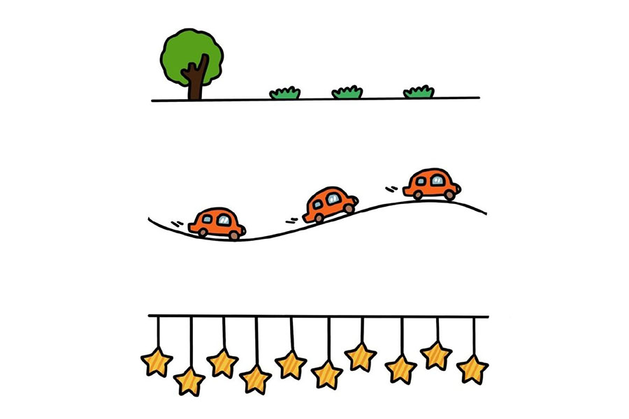 一组简单漂亮的花边简笔画图片-图6