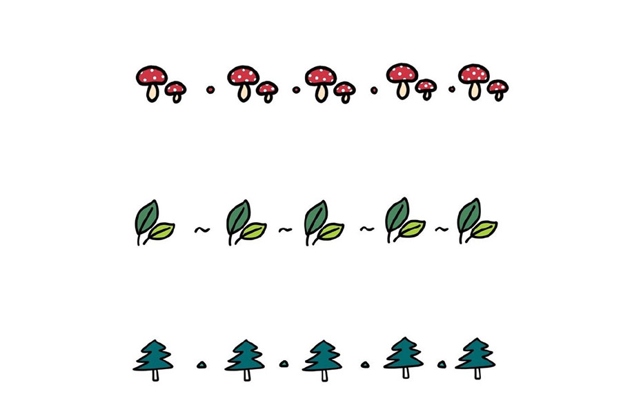 一组简单漂亮的花边简笔画图片-图8