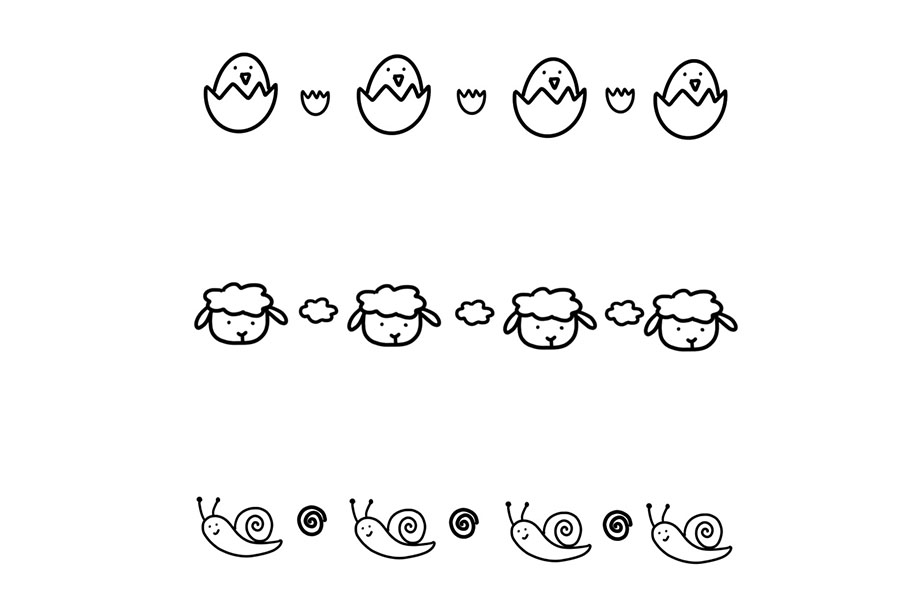 一组简单漂亮的花边简笔画图片-图11