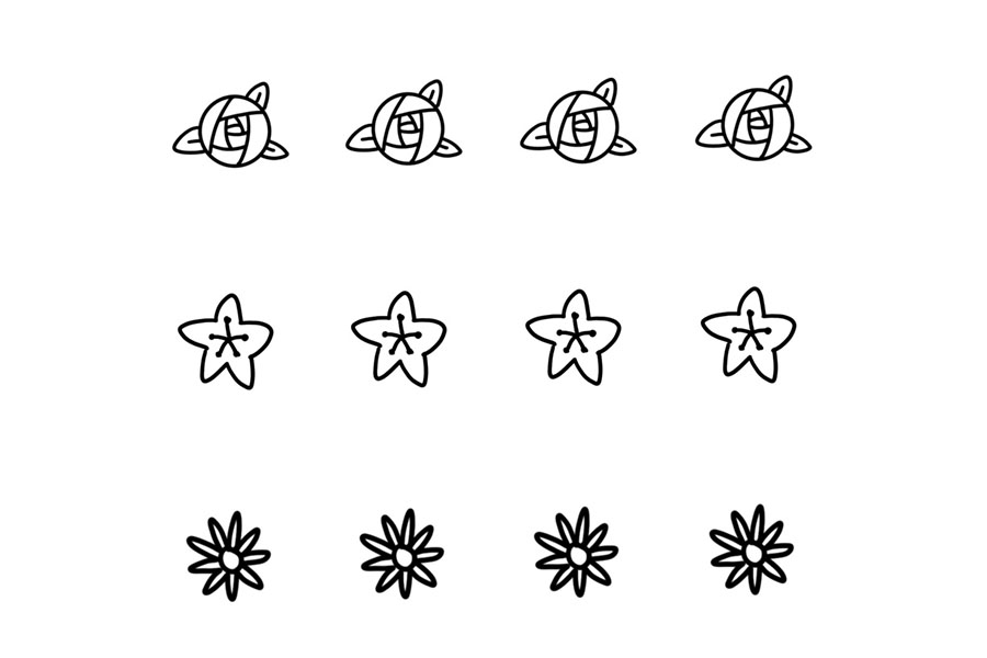 一组简单漂亮的花边简笔画图片-图13