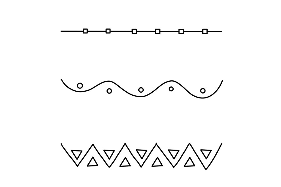 一组简单漂亮的花边简笔画图片-图17
