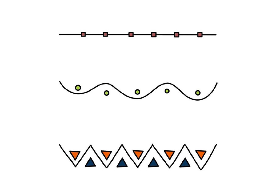 一组简单漂亮的花边简笔画图片-图18