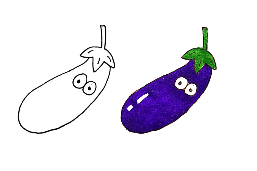 一组可爱的蔬菜瓜果简笔画图片-图4