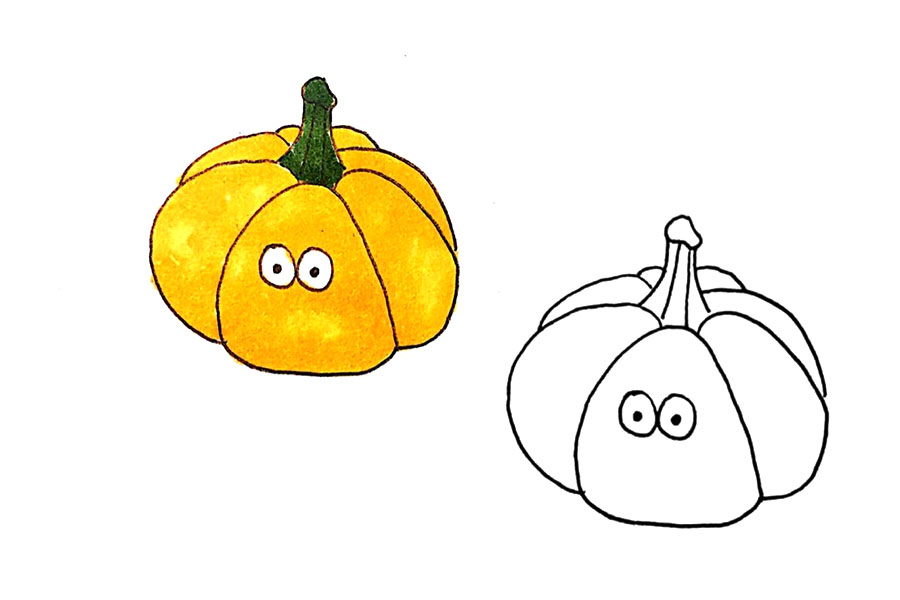 一组可爱的蔬菜瓜果简笔画图片-图7