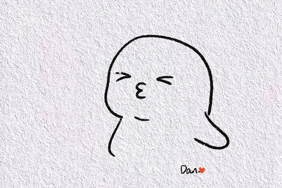 爱你么么哒可爱表情简笔画画法-图2