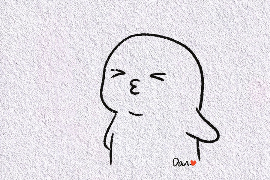 爱你么么哒可爱表情简笔画画法-图3