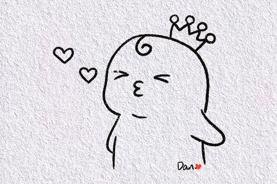 爱你么么哒可爱表情简笔画画法-图5