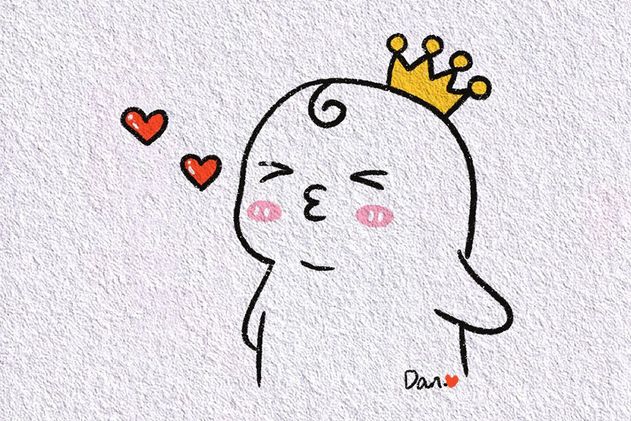 爱你么么哒可爱表情简笔画画法