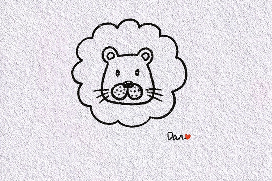 可爱小狮子怎么画简单-图3