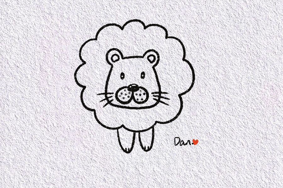 可爱小狮子怎么画简单-图4