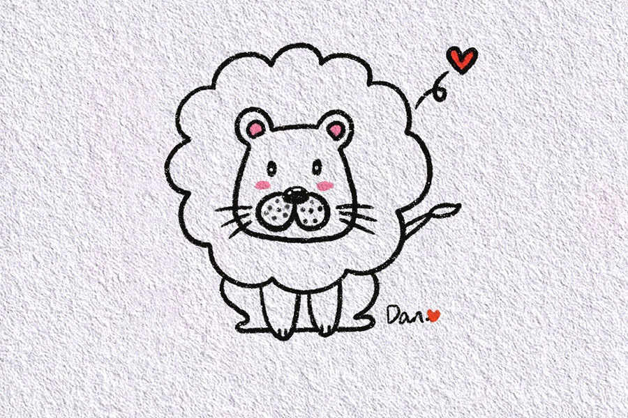 可爱小狮子怎么画简单