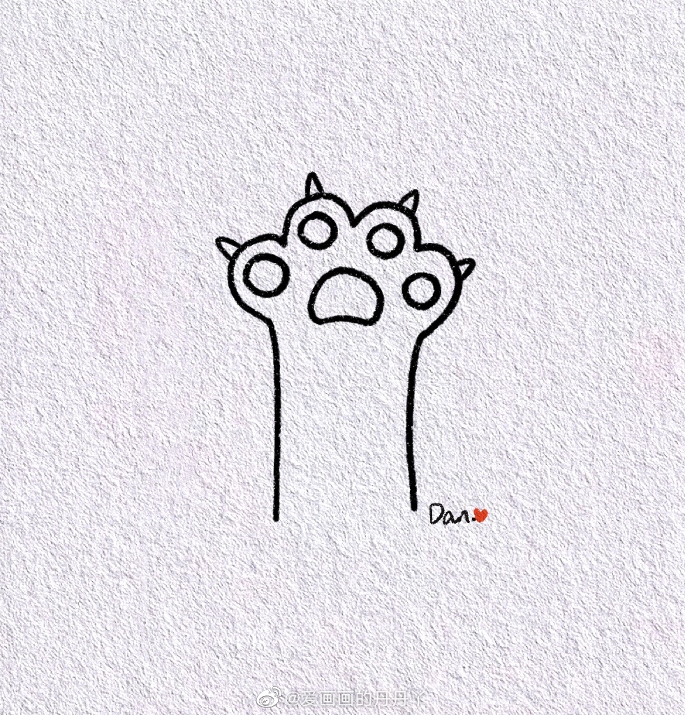 萌萌的虎爪简笔画画法步骤-图4