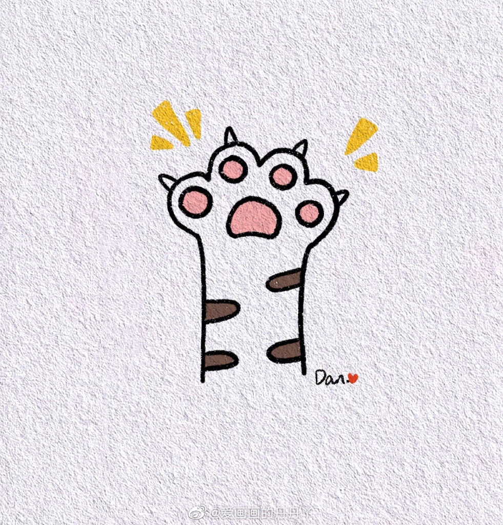 萌萌的虎爪简笔画画法步骤