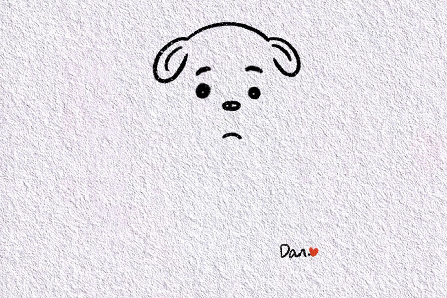 呆萌小狗简笔画画法步骤-图2