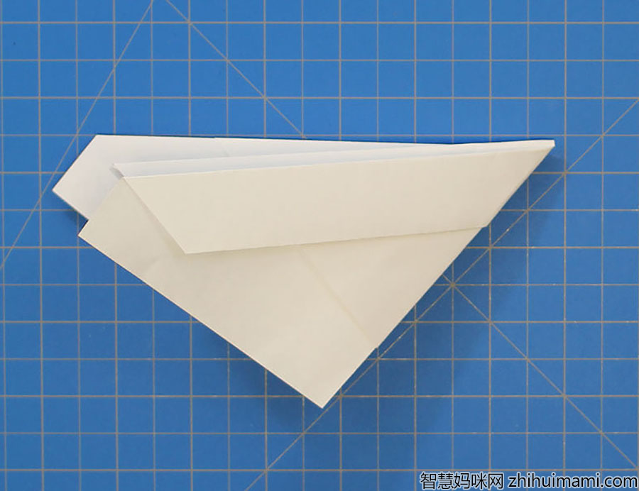 步骤5：将另一边向下折叠，使对边相交。