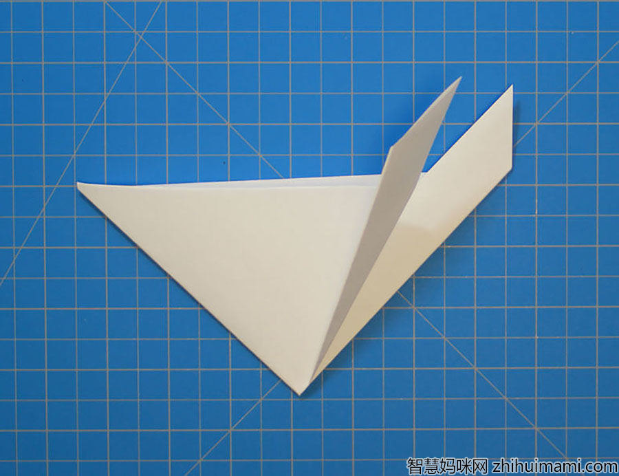 步骤5：如图所示，将顶部边缘之一折叠起来。