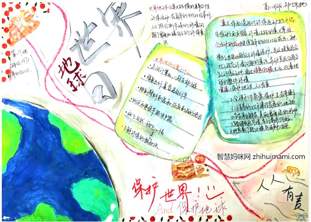 怎样画关于地球一小时手抄报-图4