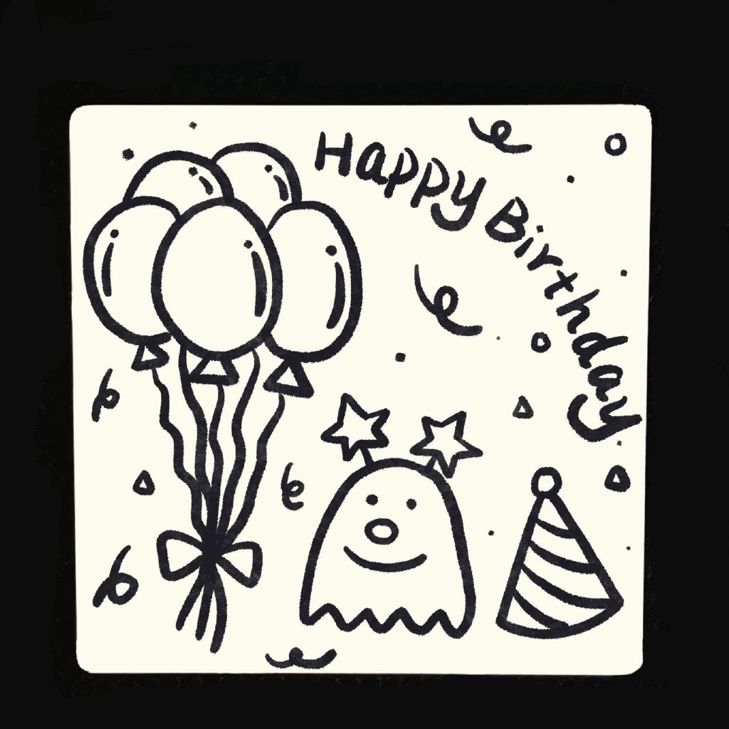 一组可爱的生日主题简笔画小画图片-图7