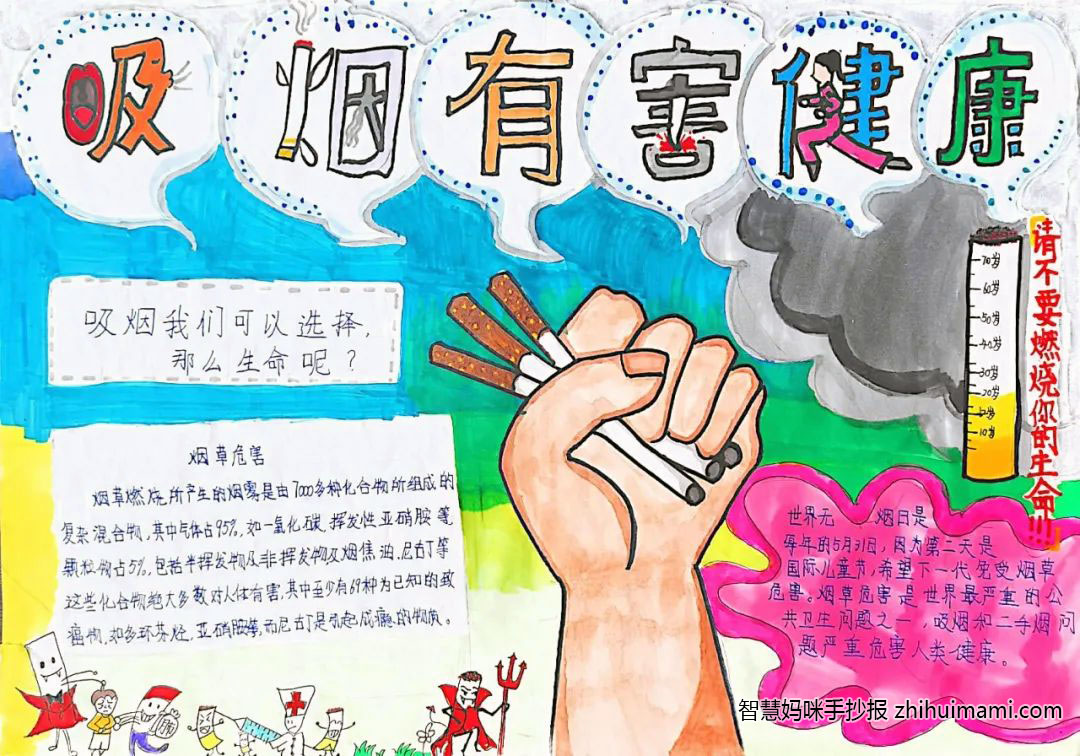2022禁烟控烟手抄报绘画一等奖（9张）-图6