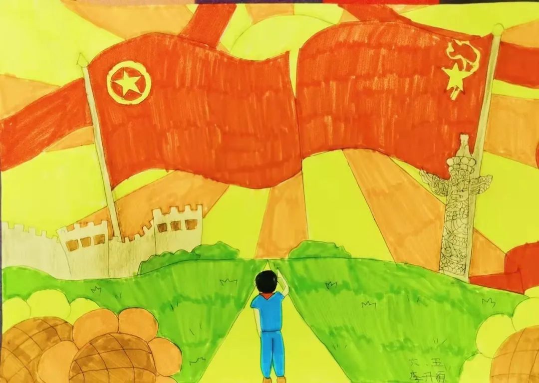 今天是少先队明天是共青团 小学生简单漂亮的建团百年主题绘画作品-图4