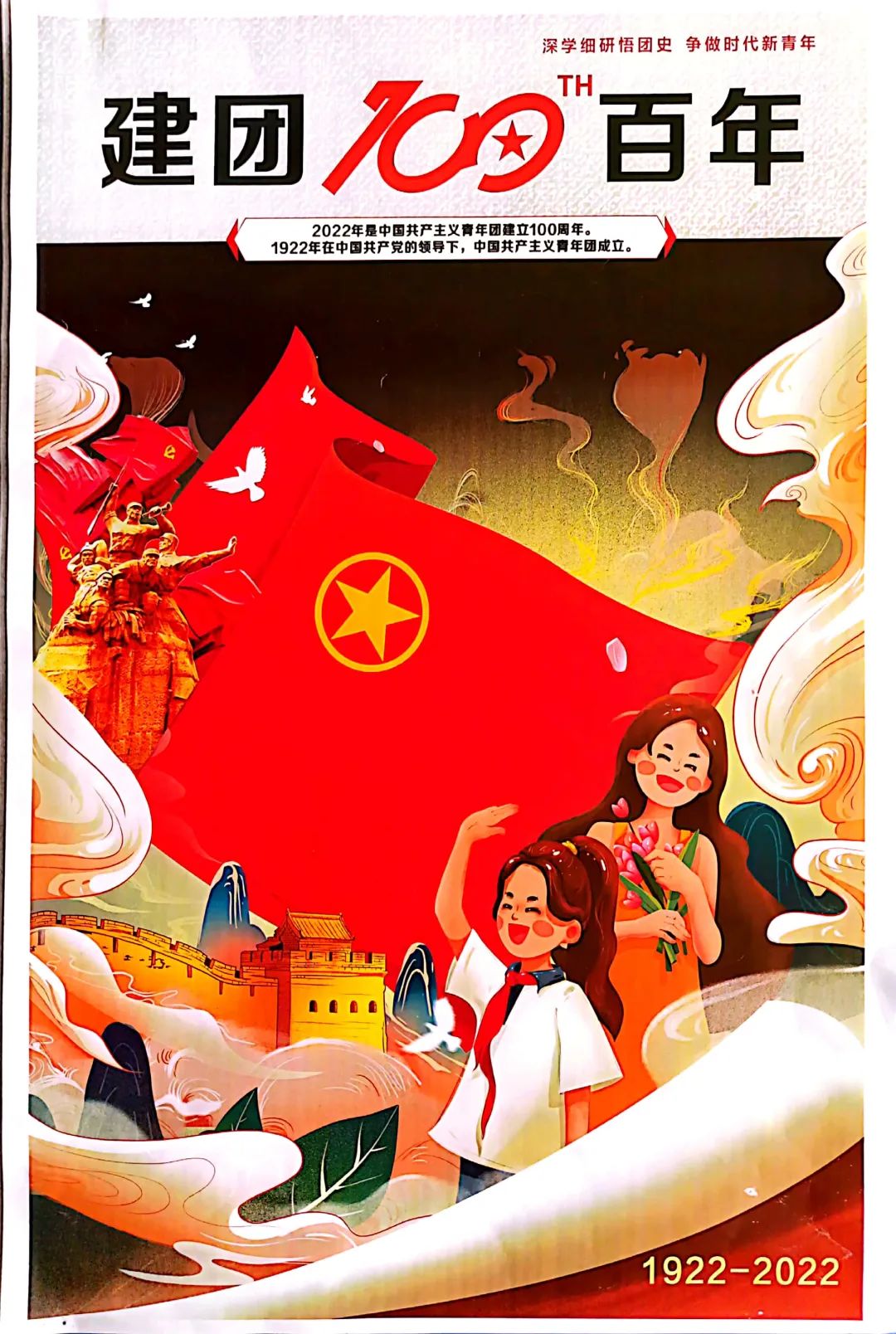 “书画描绘百年路 文字记录共青情”主题儿童画-图4