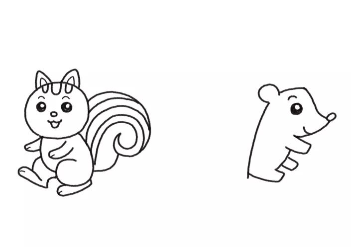 简单又可爱松鼠和刺猬简笔画画法步骤-图4