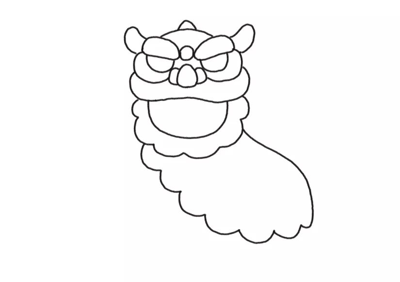 热热闹闹迎新春 舞狮表演简笔画-图3