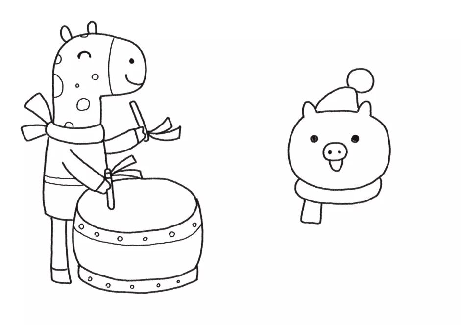 春节欢乐会节目简笔画画法步骤-图4