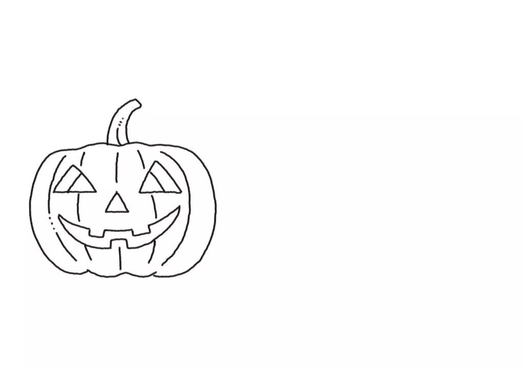 不给糖就捣蛋 万圣节南瓜灯和小捣蛋鬼简笔画-图3