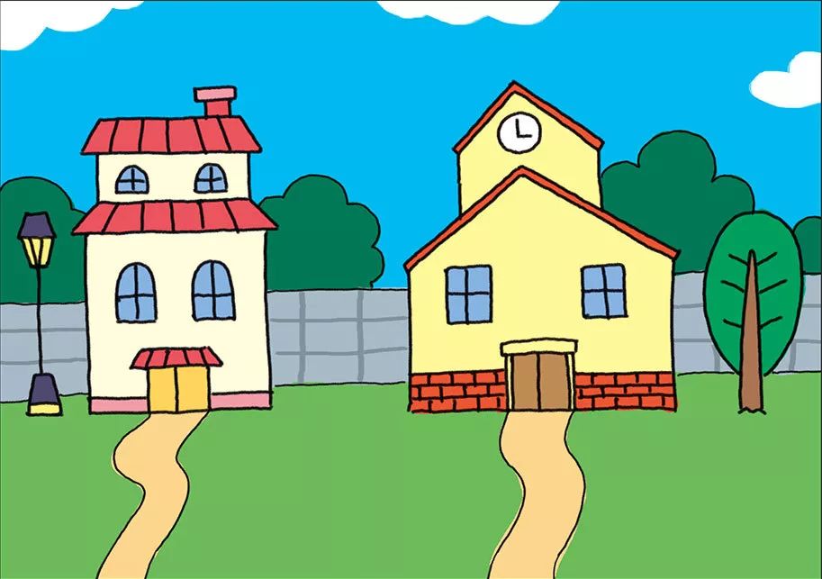 儿童画里面的小房子怎么画