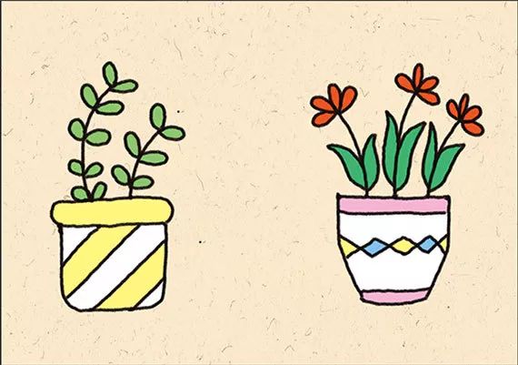 一组超可爱的盆栽简笔画-图2
