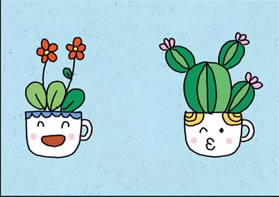 一组超可爱的盆栽简笔画-图8
