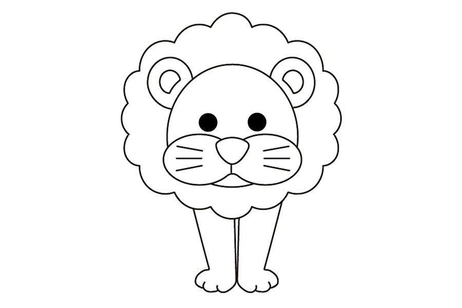 步骤4：先画出两条前腿，上宽下窄。