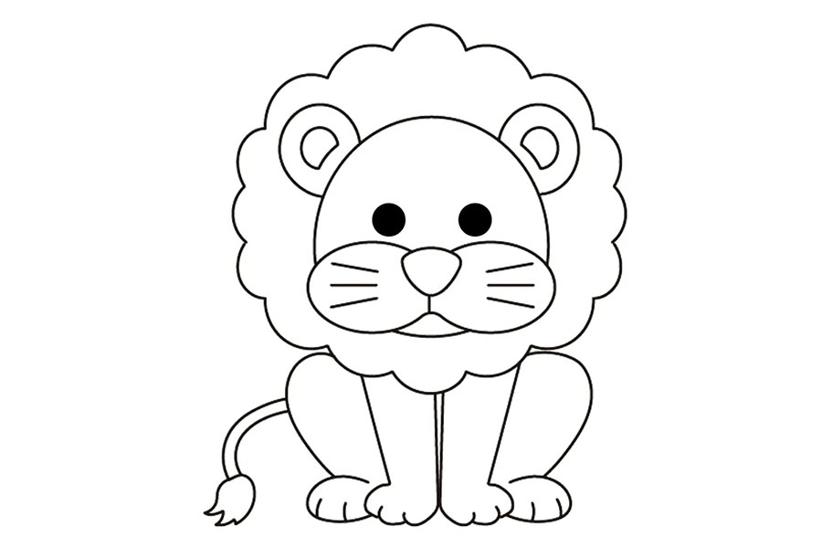 步骤5：在两侧画出像数字3的后腿和尾巴。