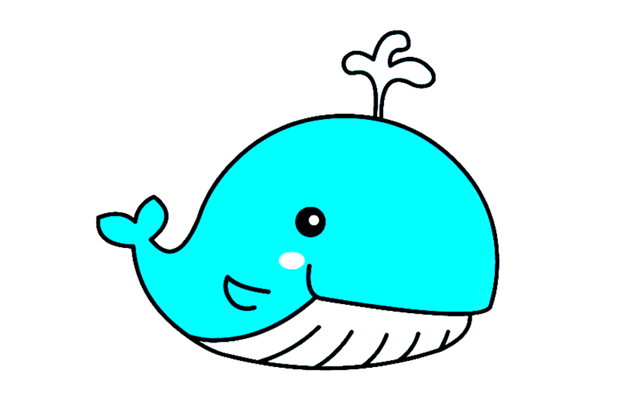 海洋精灵可爱的鲸鱼怎么画
