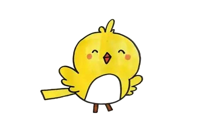 快乐的小鸟简笔画画法步骤