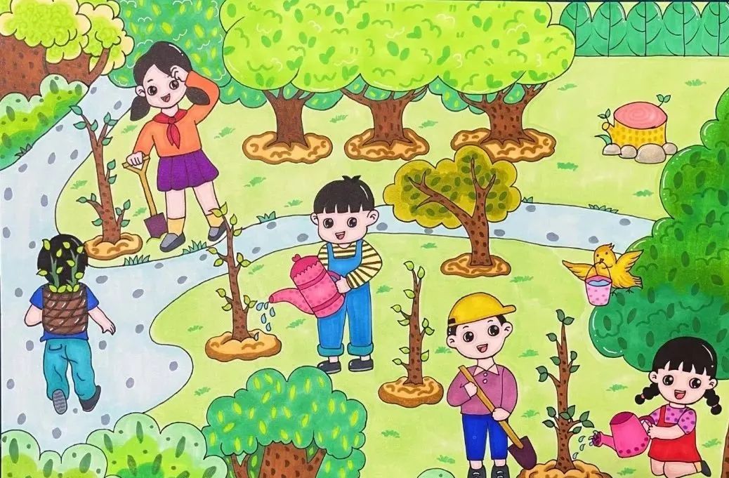 8张漂亮的劳动节儿童画图片-图1