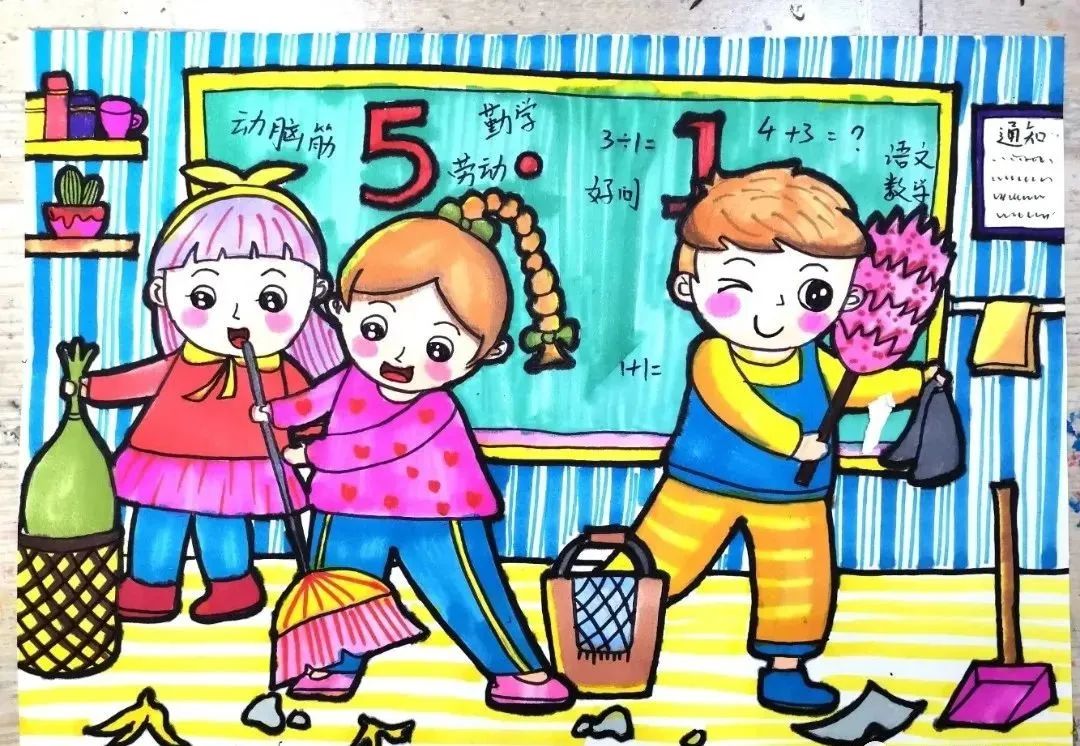 8张漂亮的劳动节儿童画图片-图6