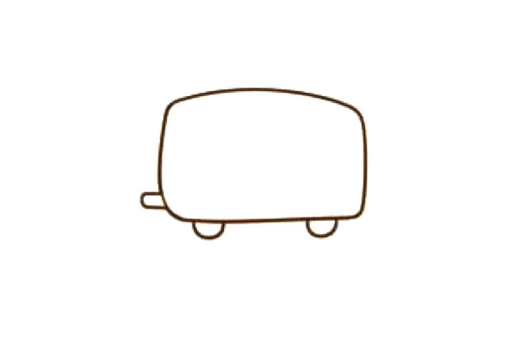 步骤2：画出轮胎和排气管。