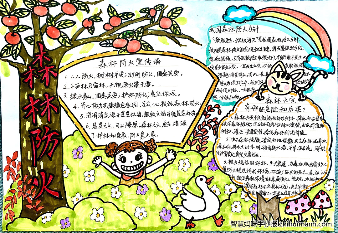 步骤8：《森林防火》老师课上讲了凉山大火的事情，大火无情，牺牲了扑火人员的生命，烧毁了宝贵的资源。希望这样的事不要在发生，严防森林火灾。