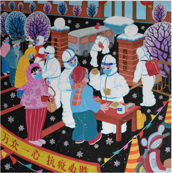 抗疫主题绘画作品全民防疫-图9
