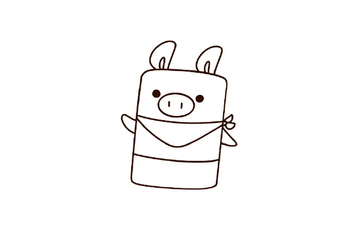 简单矩形画可爱小猪-图4