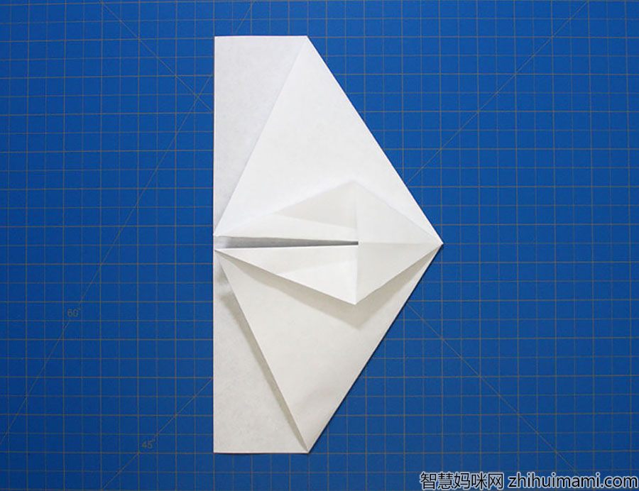 步骤4：接下来，手风琴将中心折叠起来，得到这个菱形。